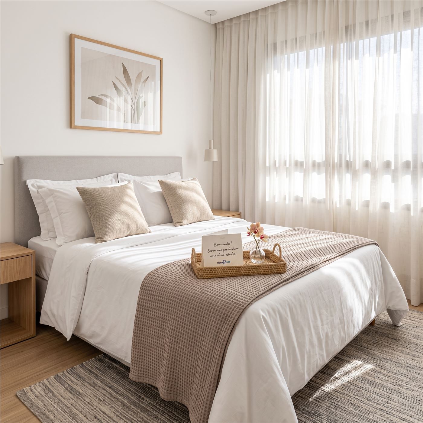 Quarto de Airbnb limpo e organizado